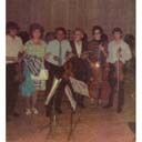 H059. Ruth Posselt and Richard Burgin on either side of Henryk Szeryng and students at Congress of Strings.